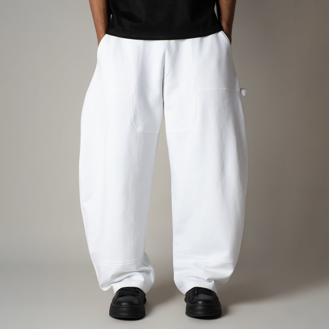 WHITE CARPENTER FLEECE BAGGY SWEATPANT - Hophead