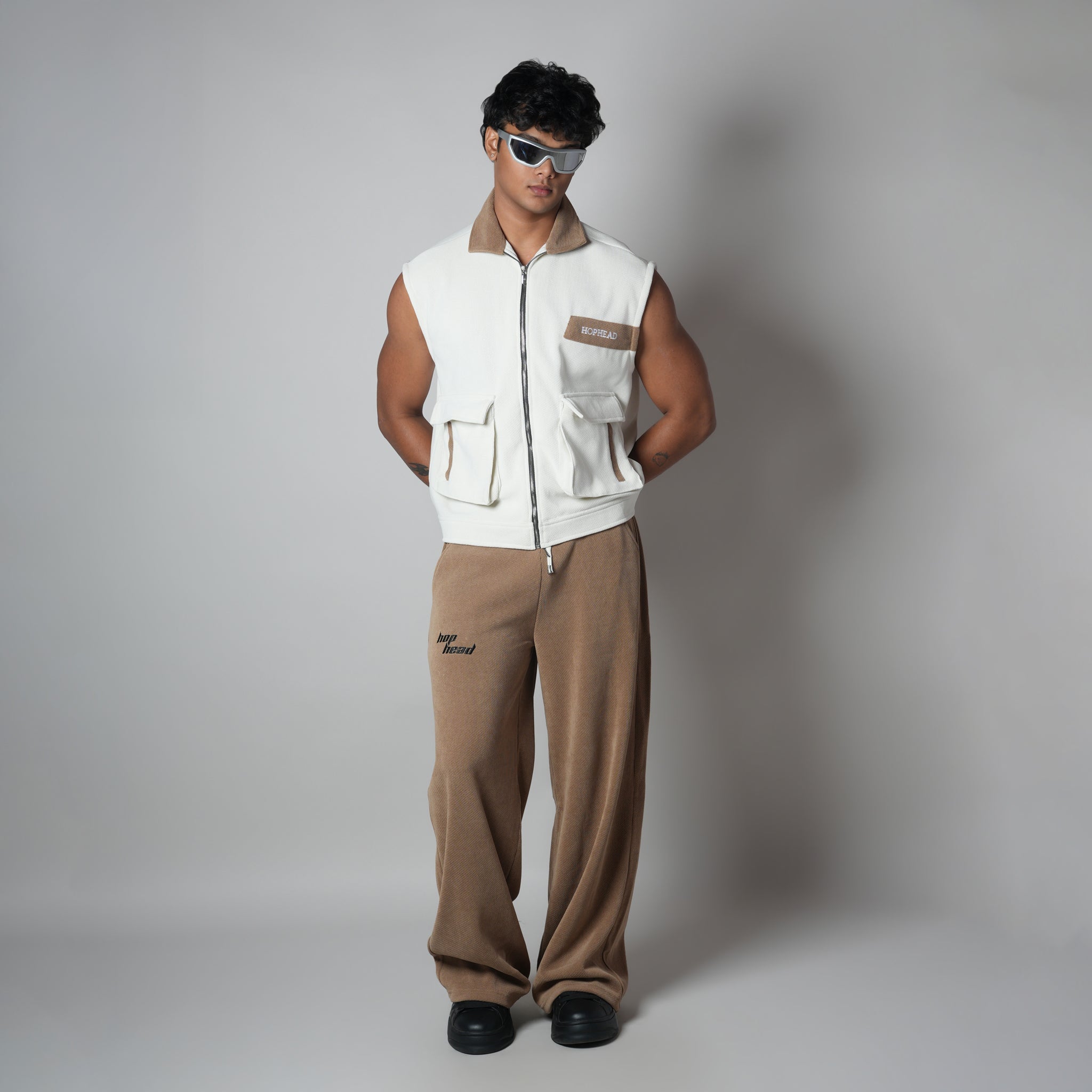 WHITE DUAL KNITDRIP UTILITY JACKET - Hophead