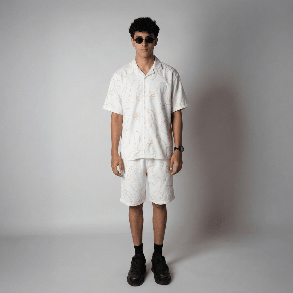 WHITE EMBROIDERED CO - ORD SET - Hophead