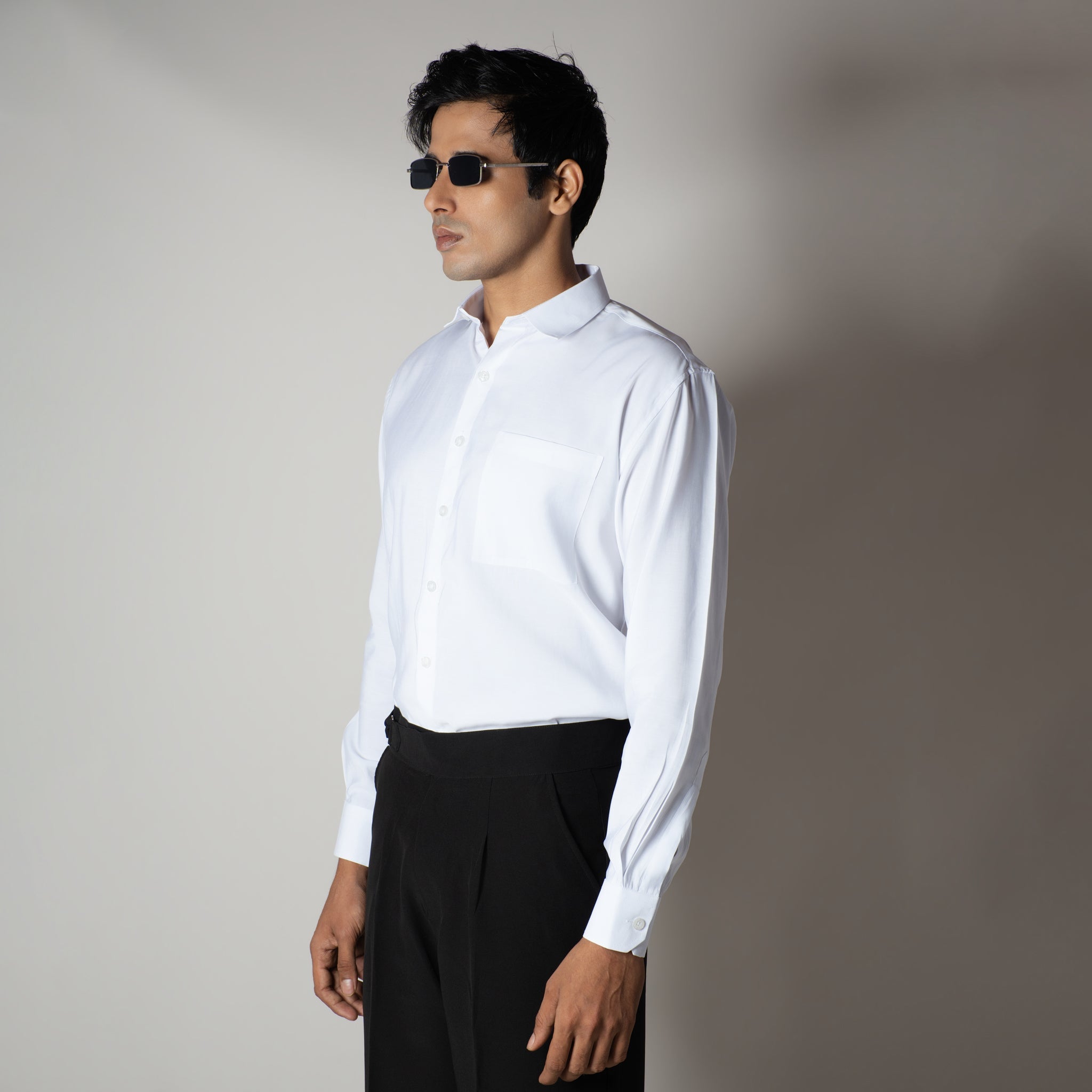 WHITE ESSENTIAL SUEDE LUXE SHIRT - Hophead