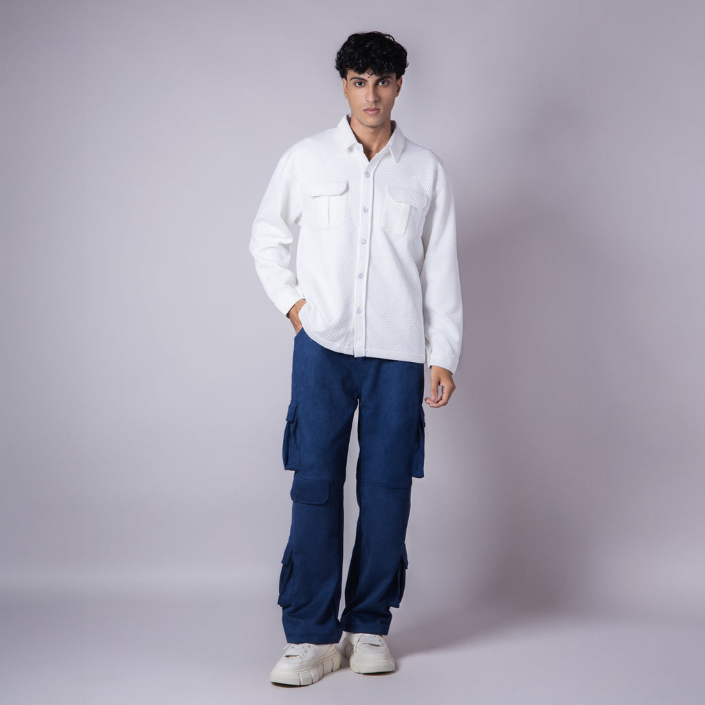 WHITE JACQUARD SHACKET - Hophead