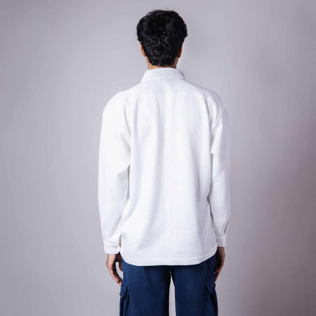 WHITE JACQUARD SHACKET - Hophead