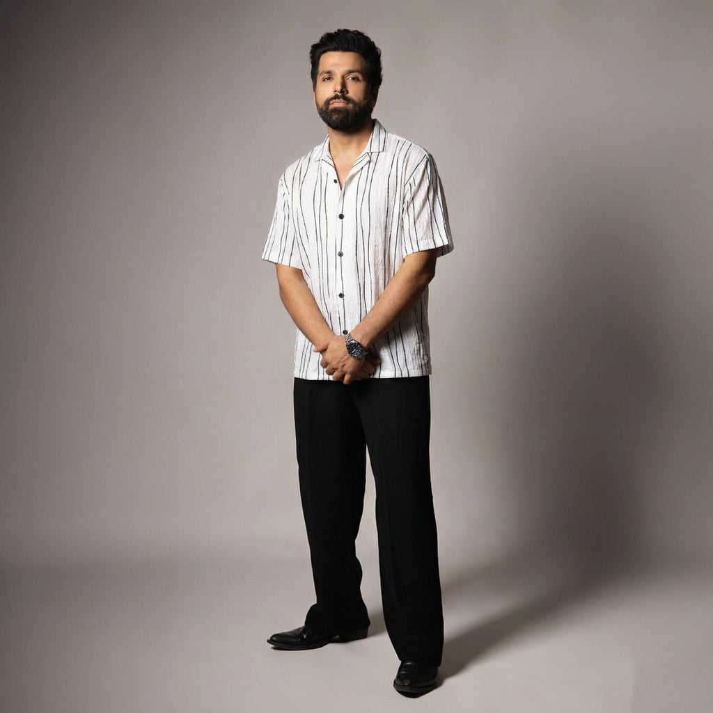 WHITE MESH LINE SHIRT - Hophead