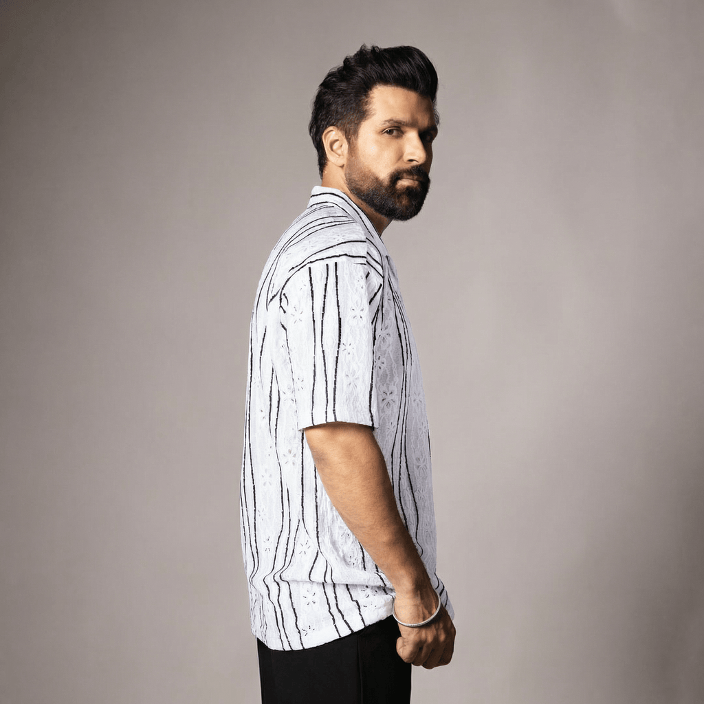 WHITE MESH LINE SHIRT - Hophead