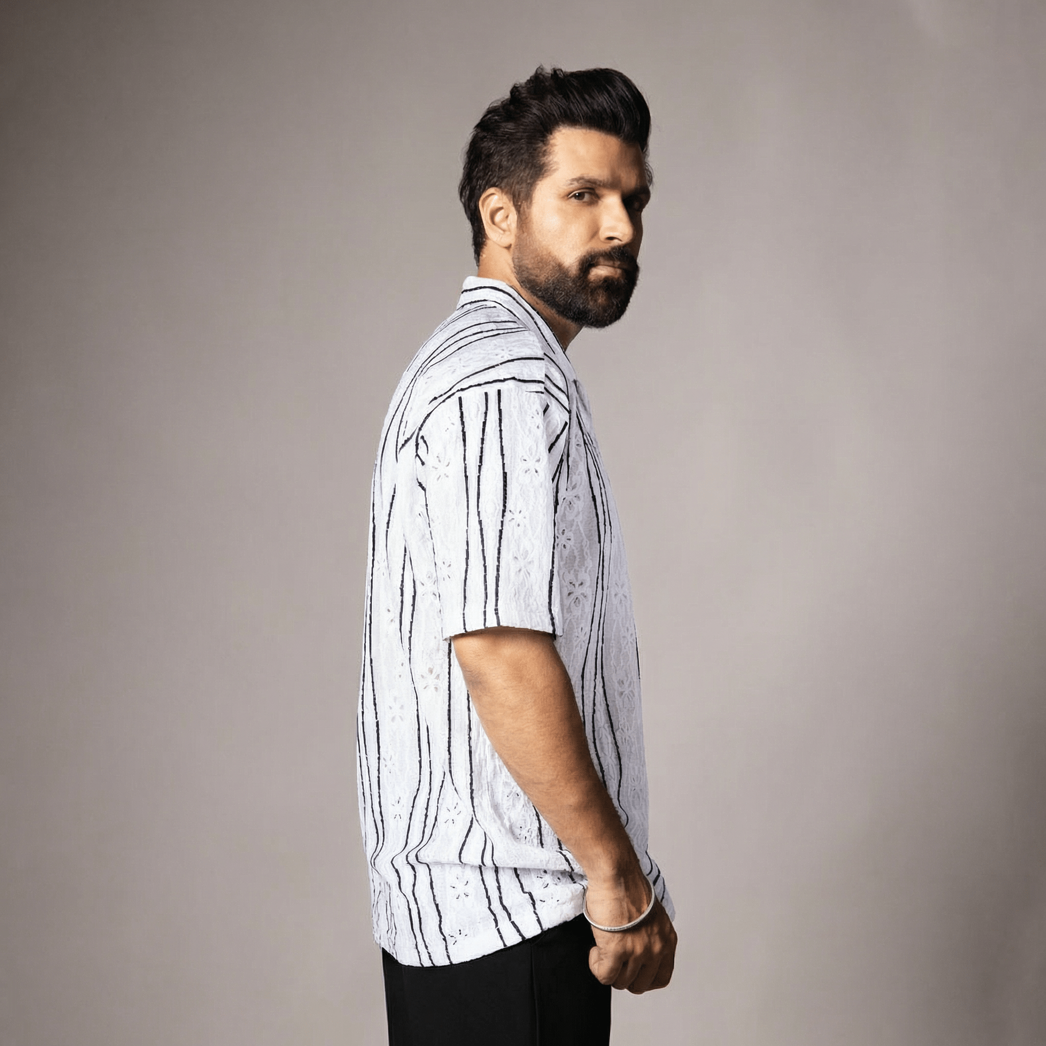 WHITE MESH LINE SHIRT - Hophead