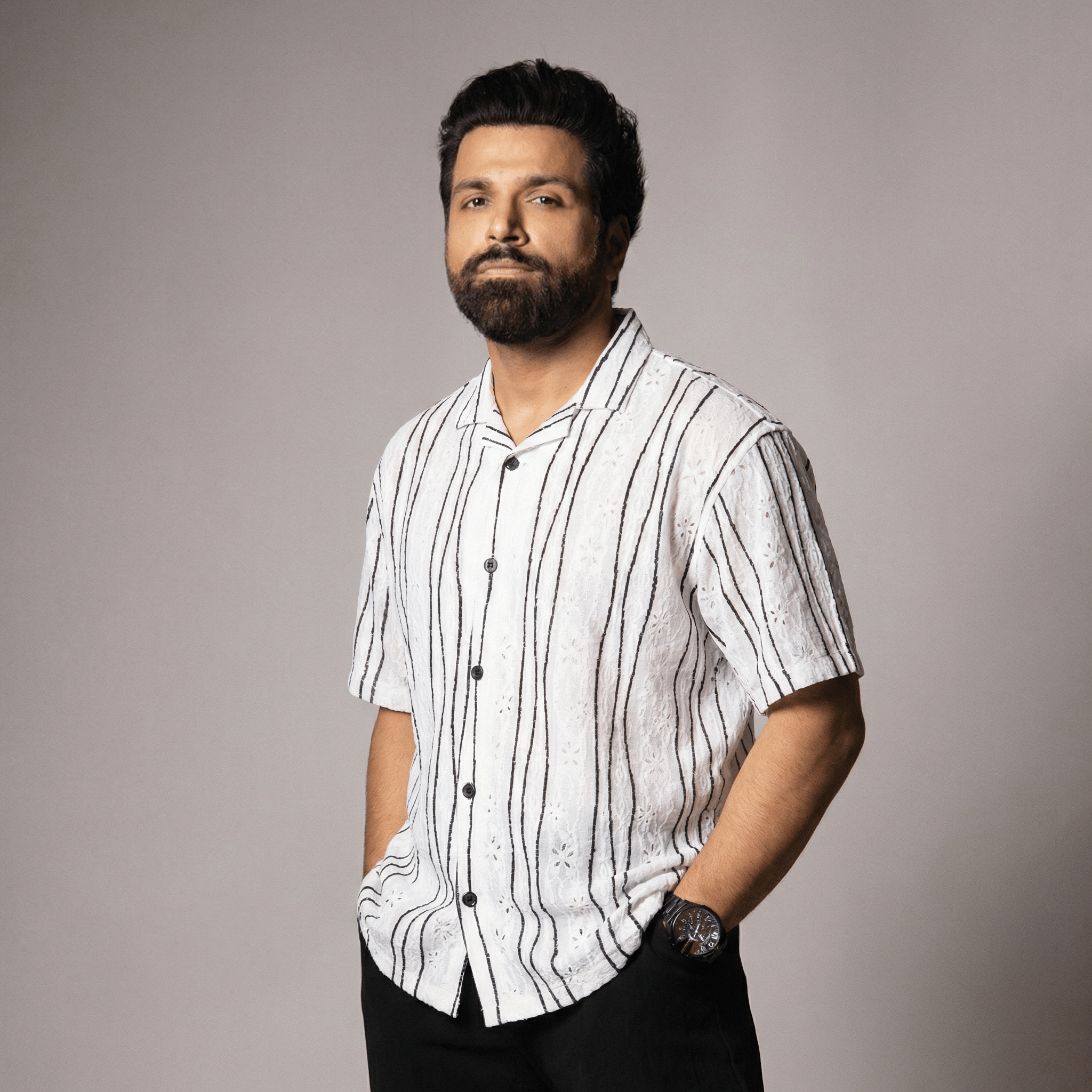 WHITE MESH LINE SHIRT - Hophead