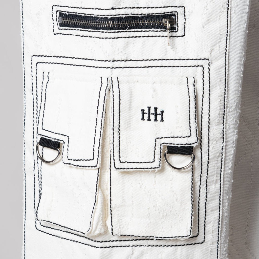 WHITE POCKET DENIM CARGO - Hophead