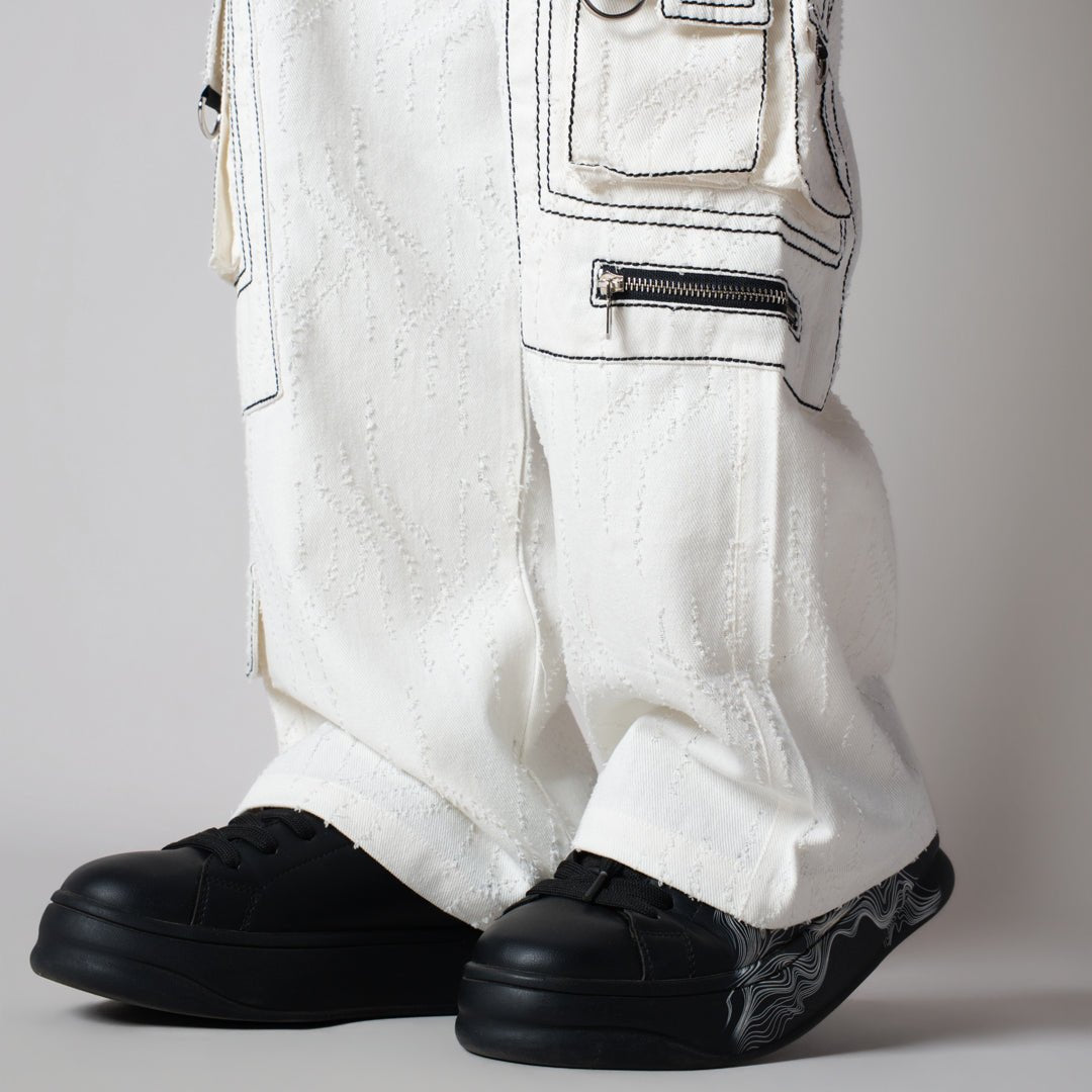 WHITE POCKET DENIM CARGO - Hophead