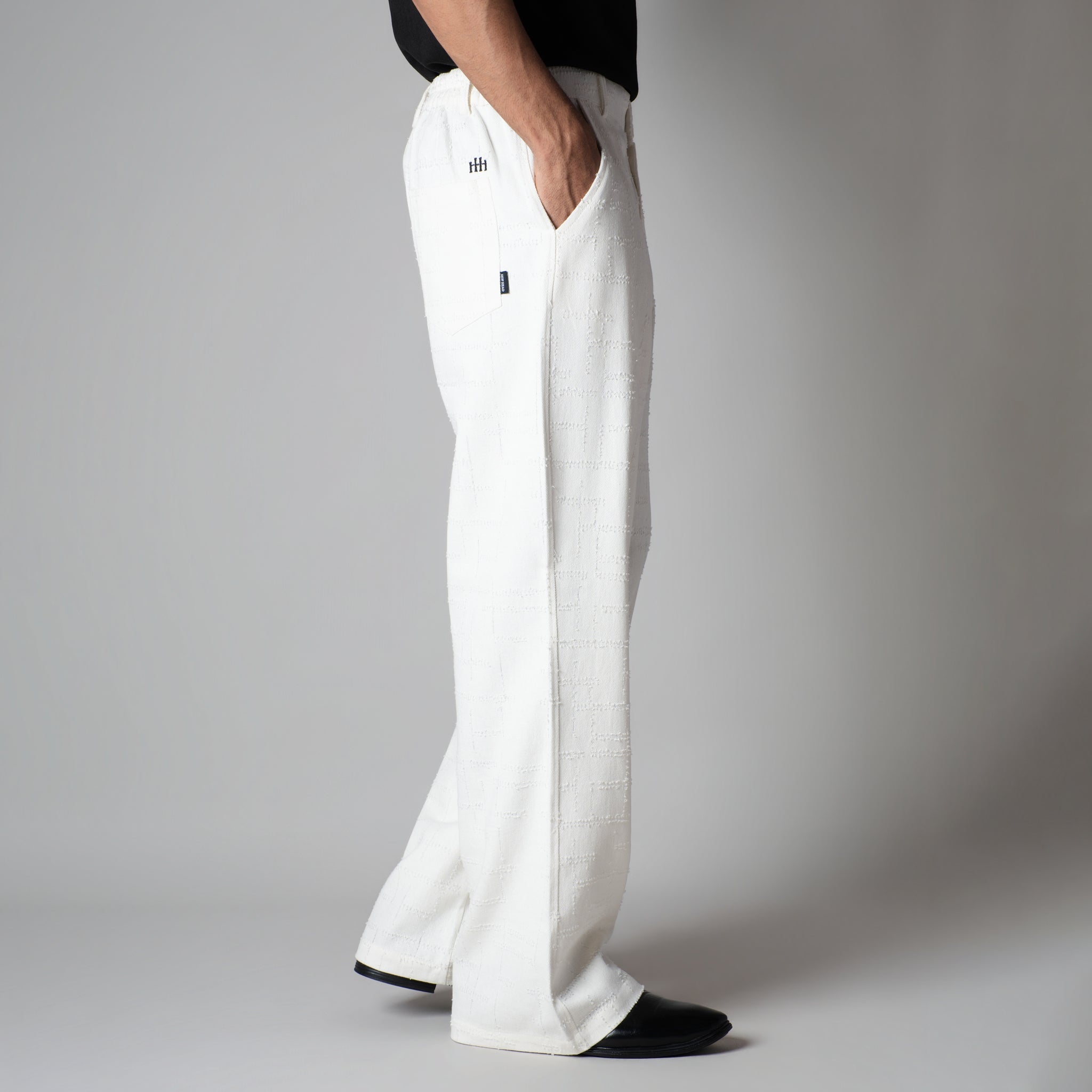 WHITE ROOFING BOOT CUT DENIM - Hophead