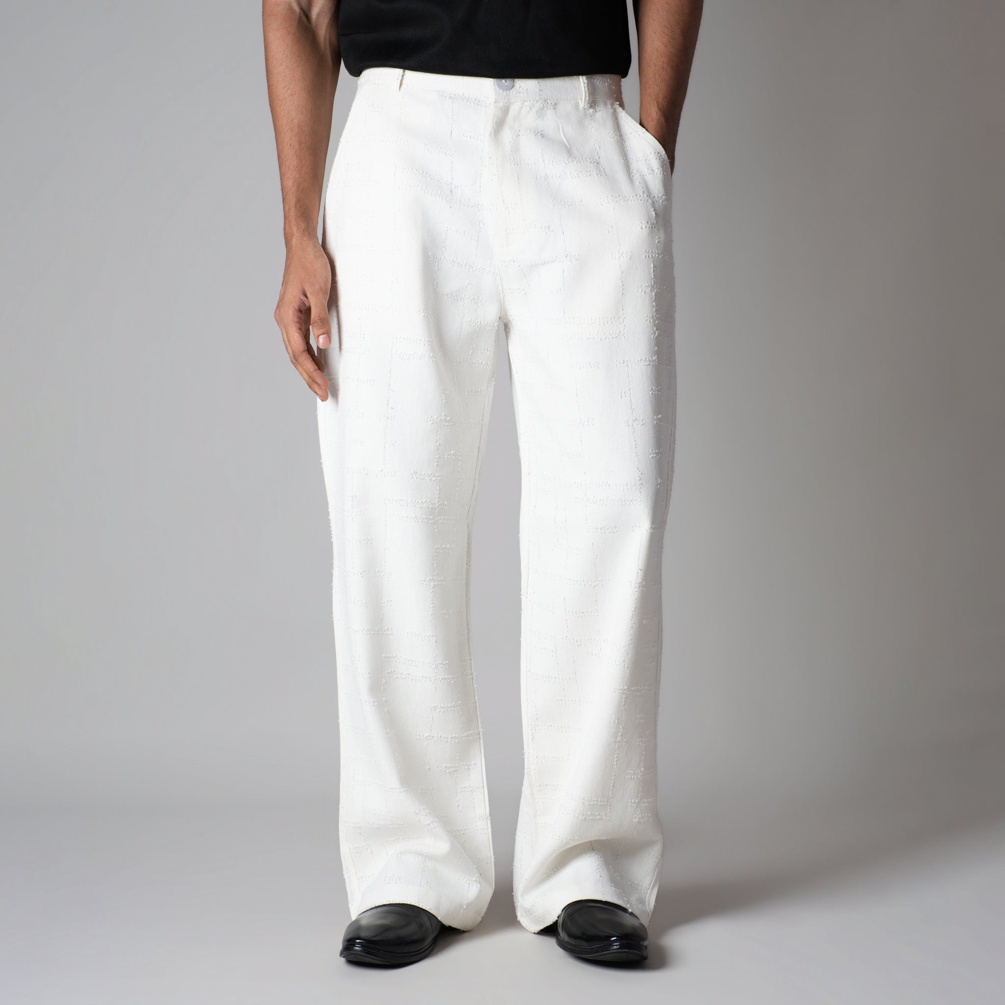 WHITE ROOFING BOOT CUT DENIM - Hophead