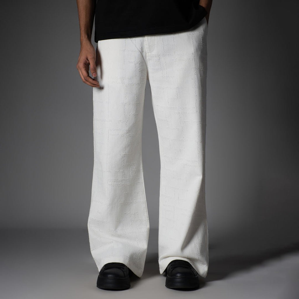 WHITE ROOFING BOOT CUT DENIM - Hophead
