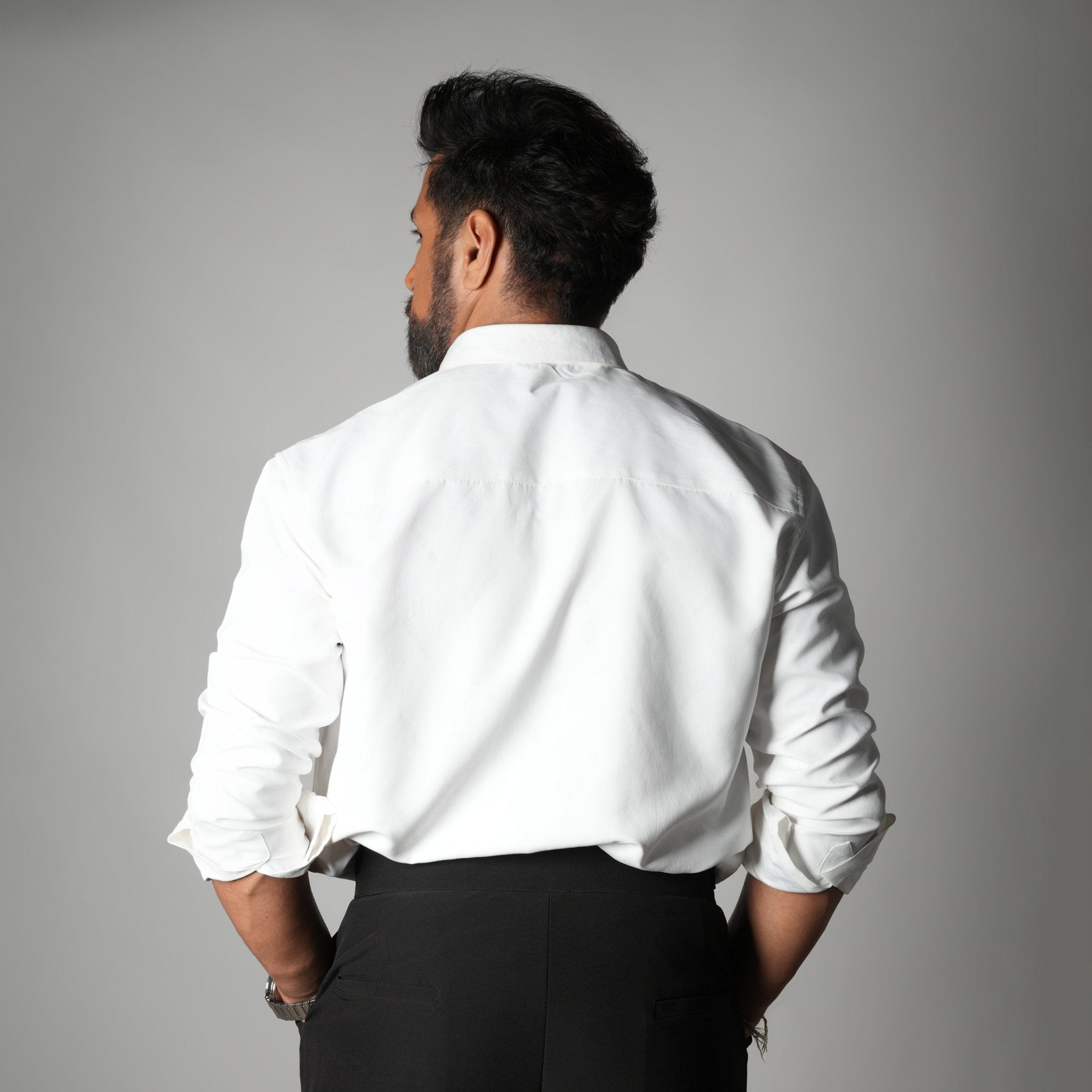 WHITE SUEDE LASER LUXE SHIRT - Hophead