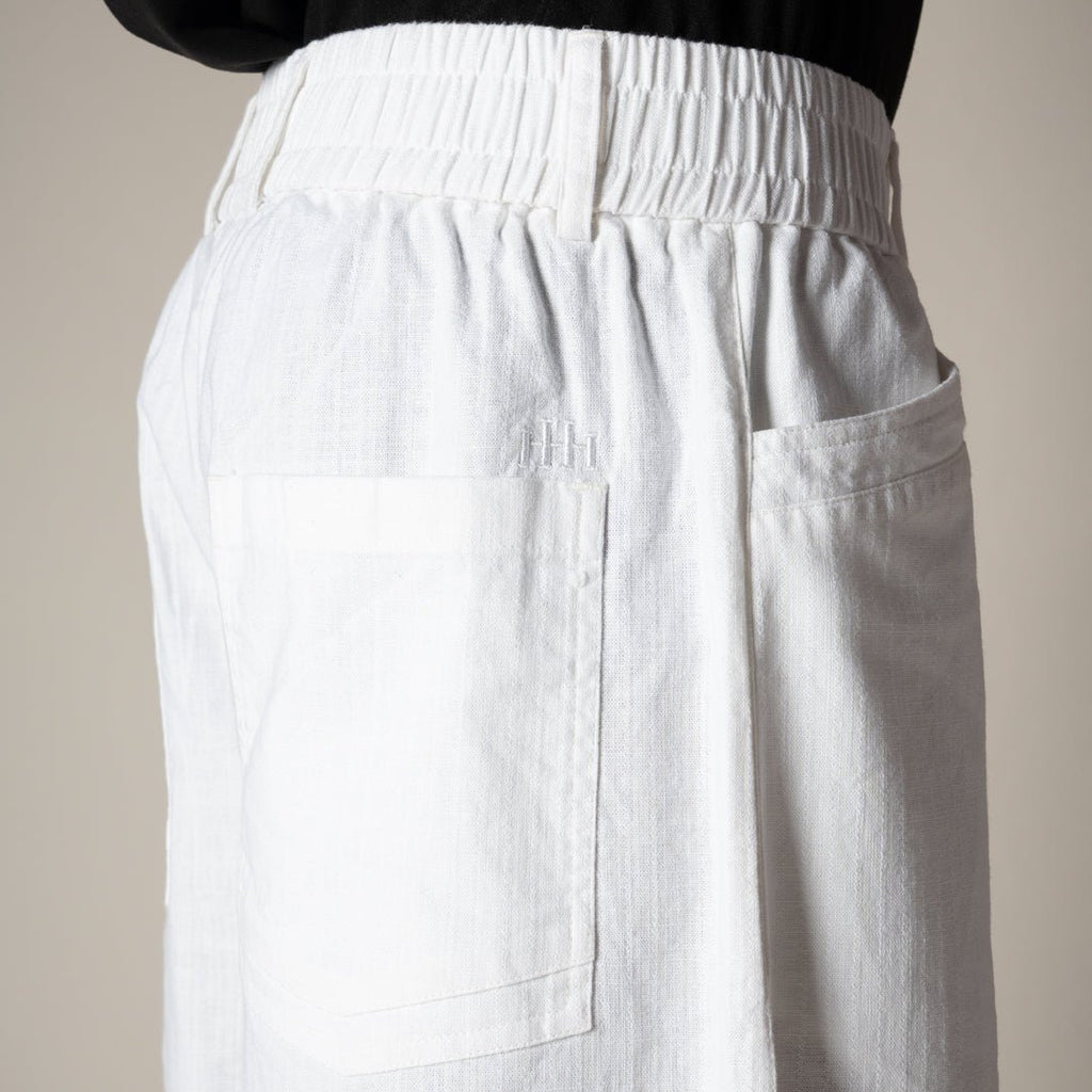 WHITE TEXTURED LINEN TRAVEL PANTS - Hophead