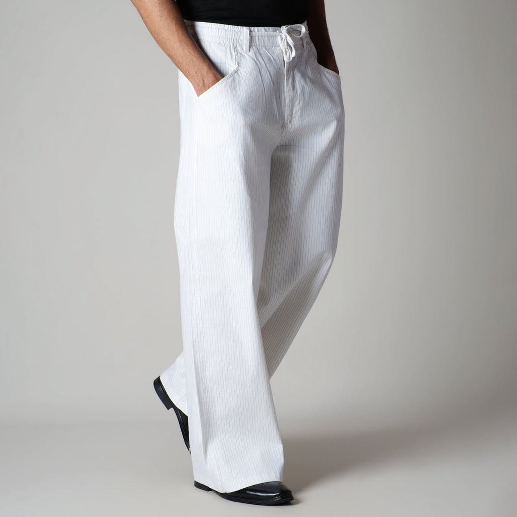WHITE VERTICAL STRIPED PANT - Hophead
