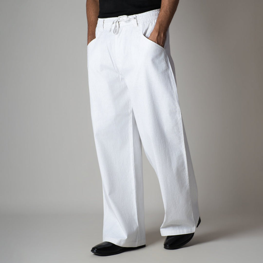 WHITE VERTICAL STRIPED PANT - Hophead