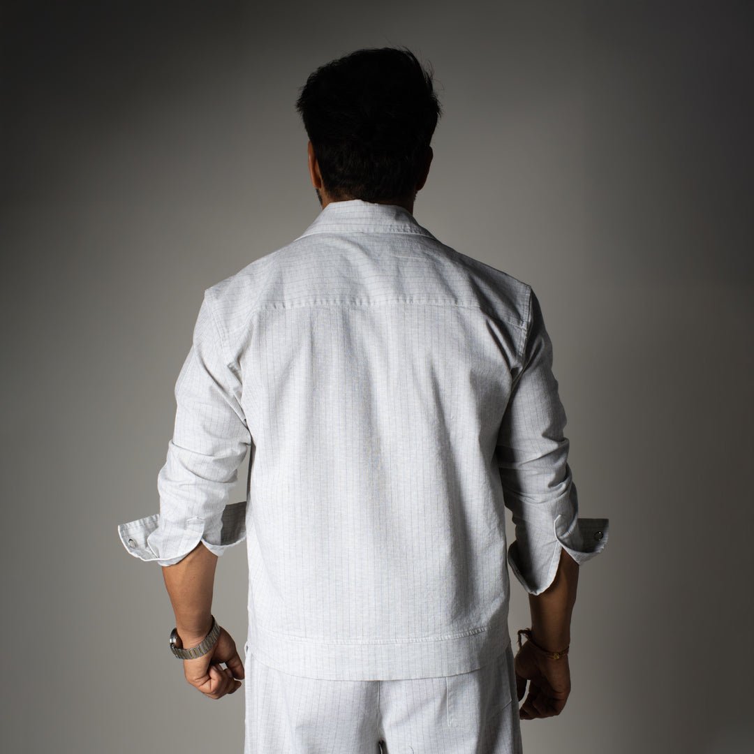 White V.T Striped zipper jacket - Hophead