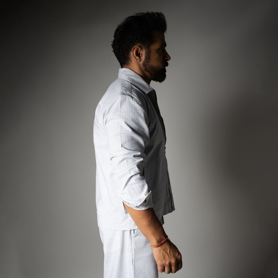 White V.T Striped zipper jacket - Hophead