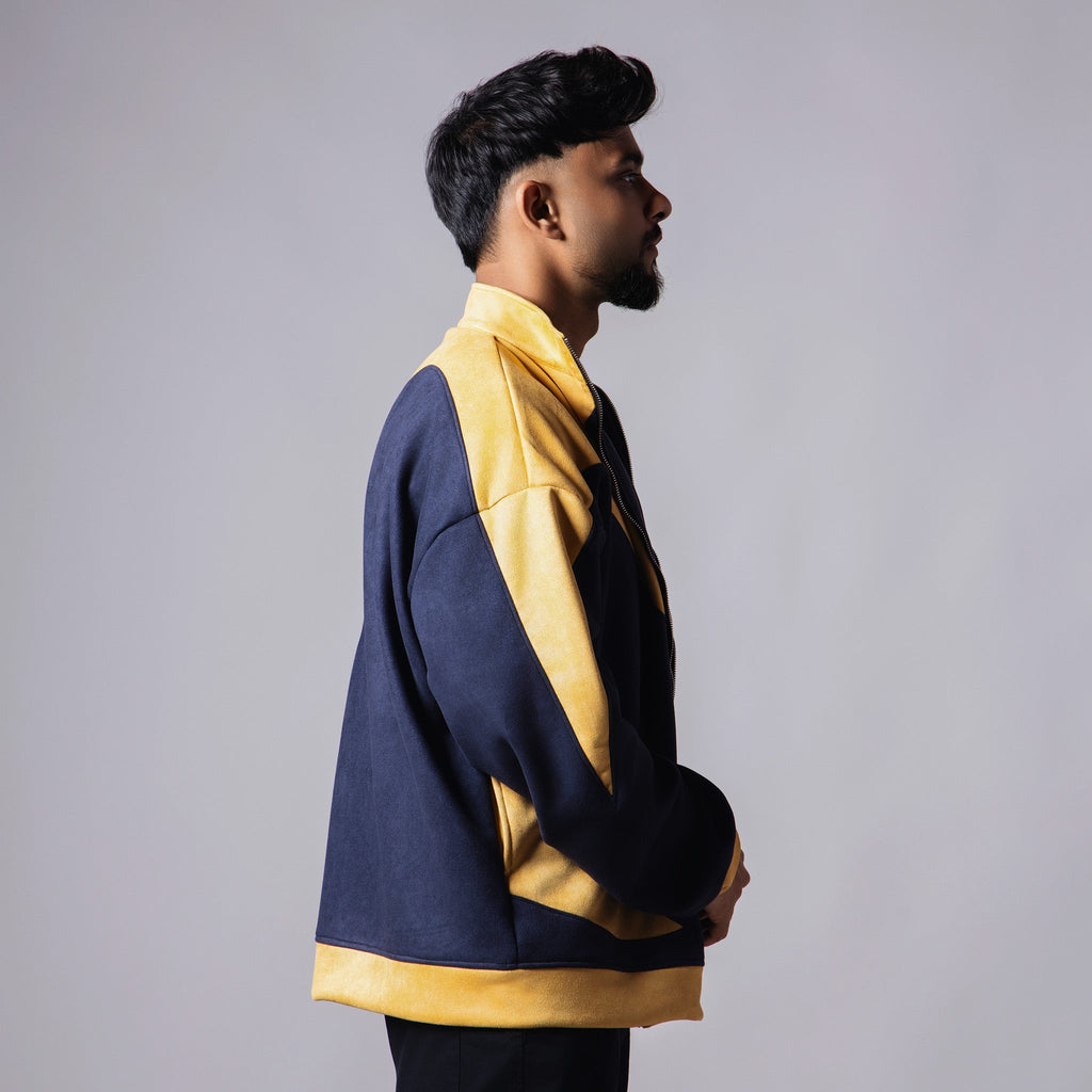 YELLOW & NAVY Y2K SUEDE JACKET - Hophead