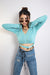 LIGHT BLUE FULL SLEEVE CROP TOP