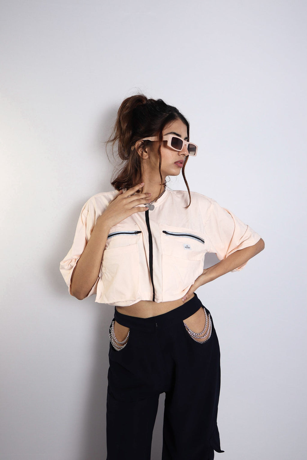 POWDER PINK LOOSE CROP TOP - Hophead